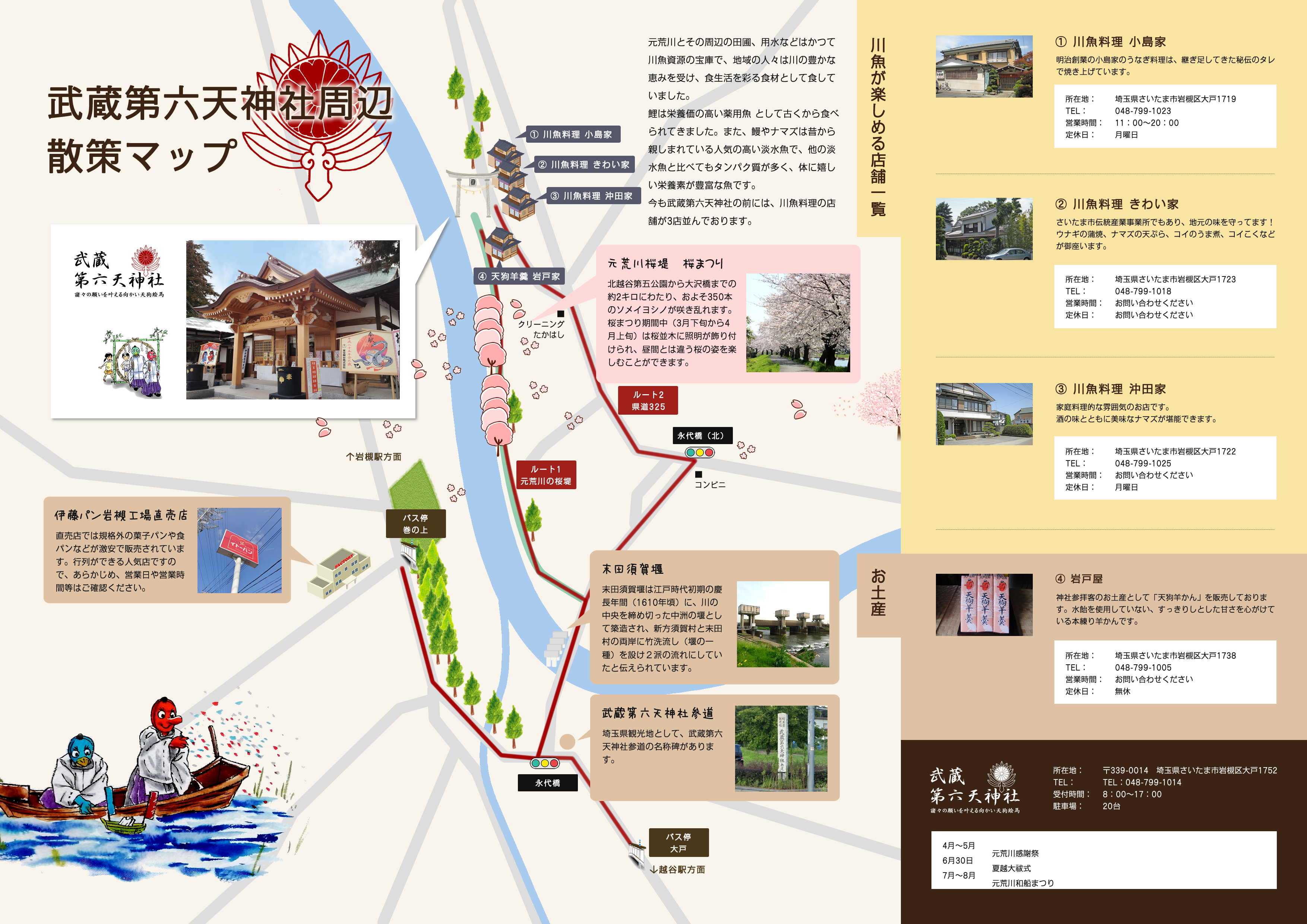 武蔵第六天神社周辺散策マップ